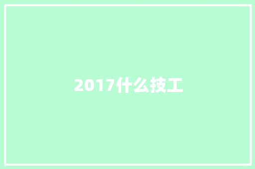 2017什么技工