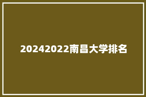 20242022南昌大学排名 报告写作