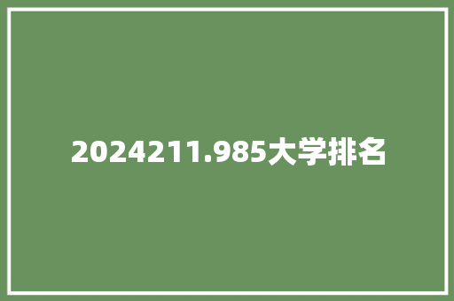 2024211.985大学排名