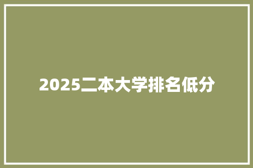 2025二本大学排名低分
