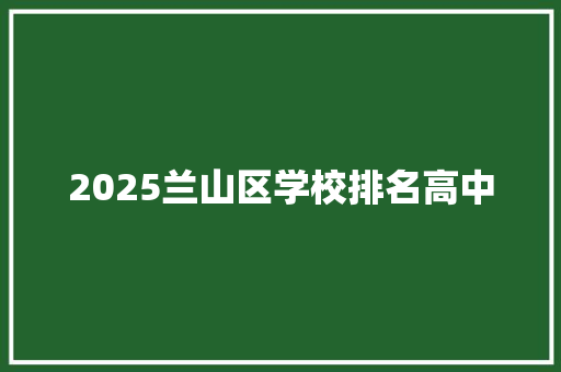 2025兰山区学校排名高中 报告写作