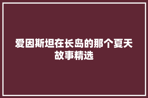 爱因斯坦在长岛的那个夏天故事精选 简历模板