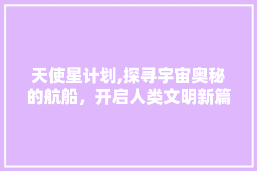 天使星计划,探寻宇宙奥秘的航船，开启人类文明新篇章