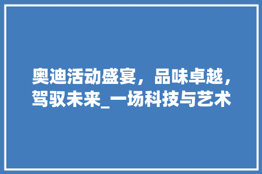 奥迪活动盛宴，品味卓越，驾驭未来_一场科技与艺术的盛宴