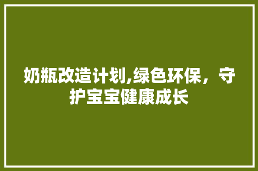 奶瓶改造计划,绿色环保，守护宝宝健康成长