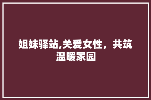 姐妹驿站,关爱女性，共筑温暖家园