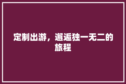 定制出游，邂逅独一无二的旅程