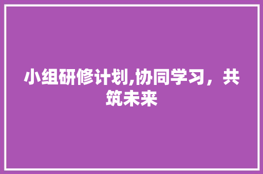小组研修计划,协同学习，共筑未来