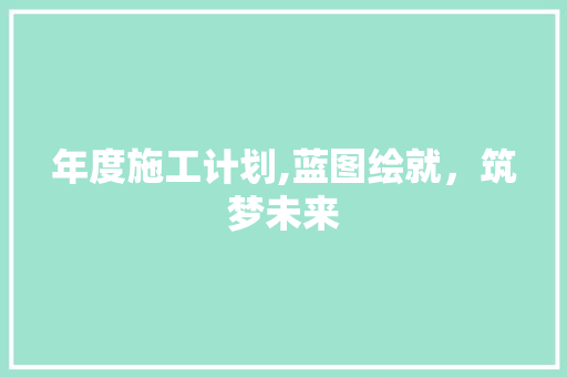 年度施工计划,蓝图绘就，筑梦未来