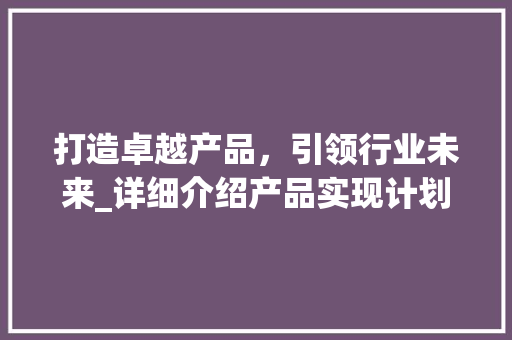 打造卓越产品，引领行业未来_详细介绍产品实现计划