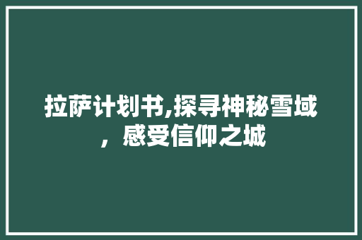 拉萨计划书,探寻神秘雪域，感受信仰之城 范文赏析
