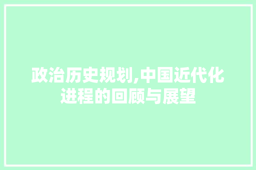 政治历史规划,中国近代化进程的回顾与展望