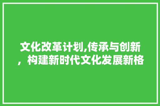 文化改革计划,传承与创新，构建新时代文化发展新格局