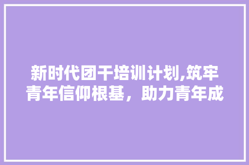 新时代团干培训计划,筑牢青年信仰根基，助力青年成长成才