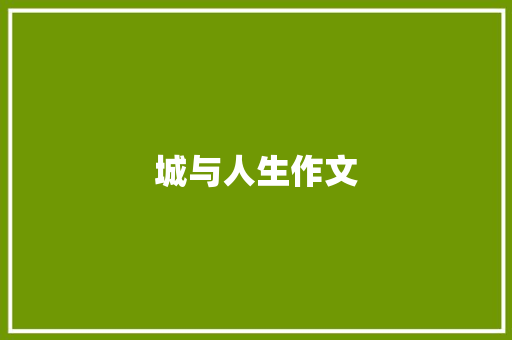 城与人生作文 词汇积累