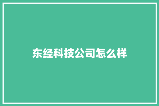 东经科技公司怎么样