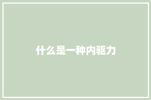 什么是一种内驱力