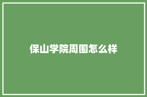 保山学院周围怎么样