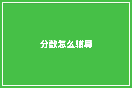 分数怎么辅导