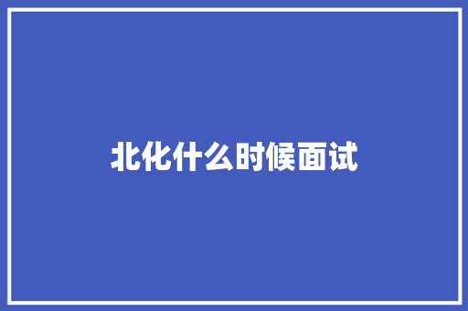 北化什么时候面试