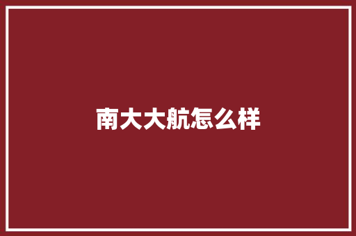 南大大航怎么样