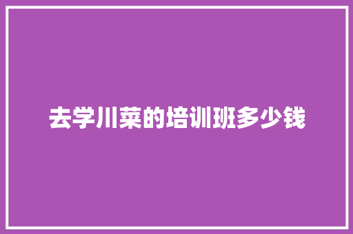 去学川菜的培训班多少钱 词汇积累