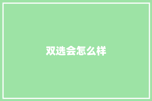 双选会怎么样