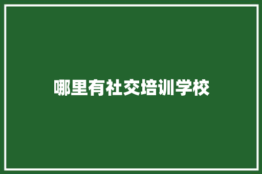 哪里有社交培训学校