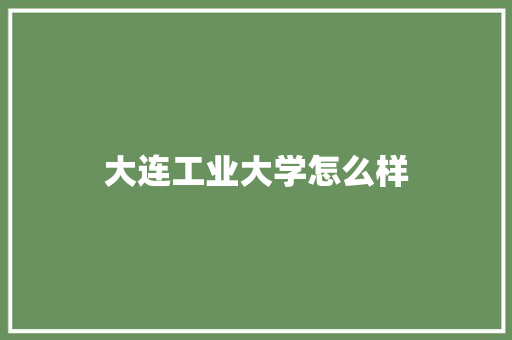 大连工业大学怎么样 写作技巧