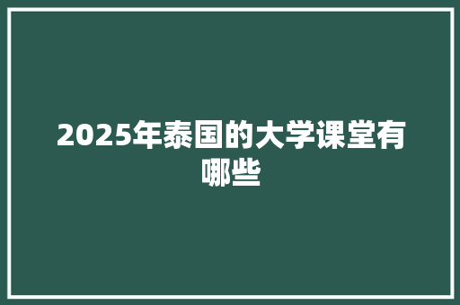 2025年泰国的大学课堂有哪些 简历模板