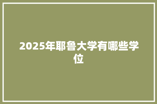 2025年耶鲁大学有哪些学位
