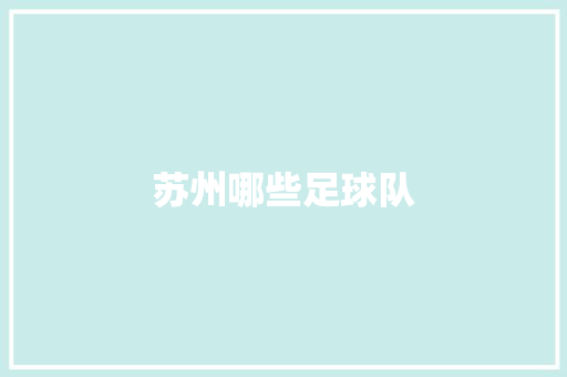 苏州哪些足球队