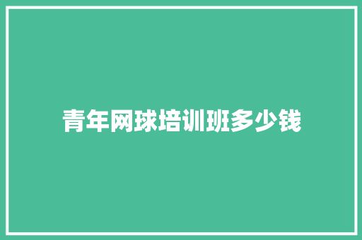 青年网球培训班多少钱