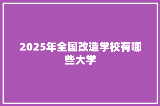 2025年全国改造学校有哪些大学 词汇积累