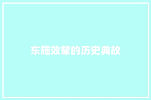 东施效颦的历史典故 报告写作