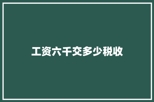 工资六千交多少税收