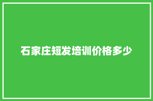 石家庄短发培训价格多少