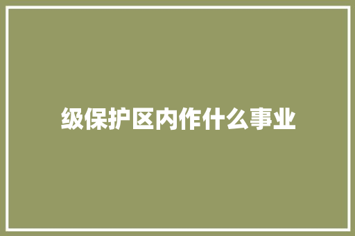 级保护区内作什么事业