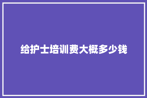 给护士培训费大概多少钱