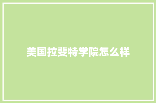 美国拉斐特学院怎么样