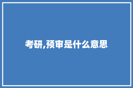 考研,预审是什么意思