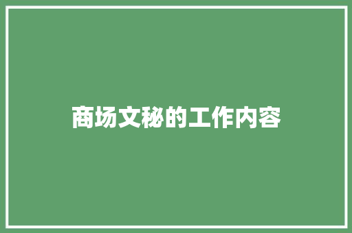 商场文秘的工作内容 词汇积累