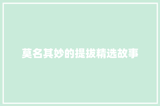 莫名其妙的提拔精选故事 词汇积累