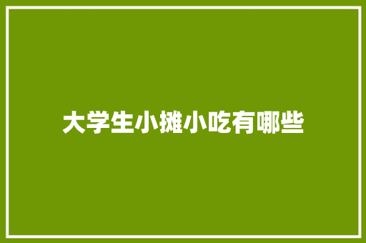 大学生小摊小吃有哪些