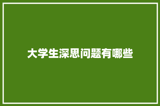 大学生深思问题有哪些