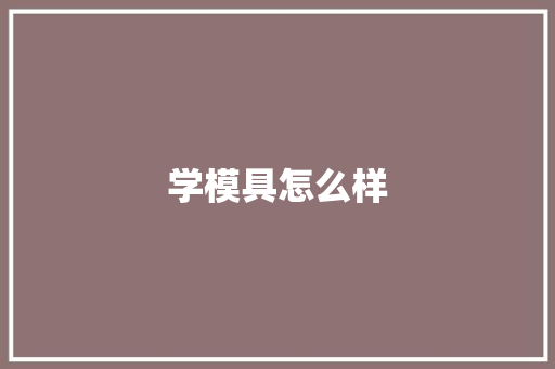 学模具怎么样