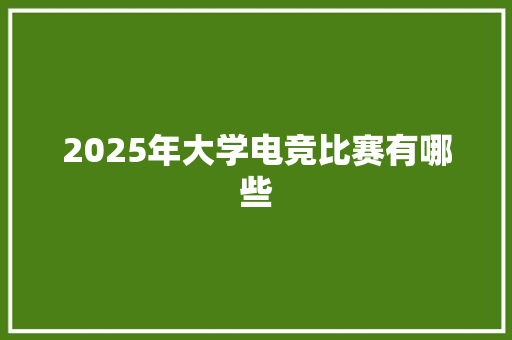 2025年大学电竞比赛有哪些 词汇积累