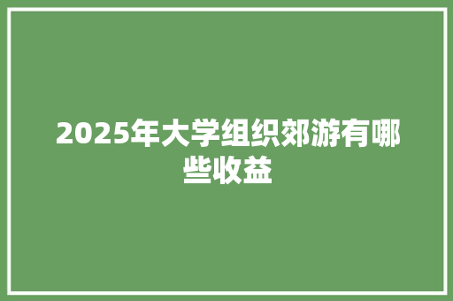 2025年大学组织郊游有哪些收益 写作素材