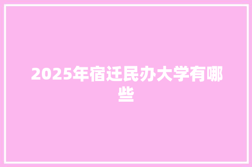2025年宿迁民办大学有哪些 写作素材