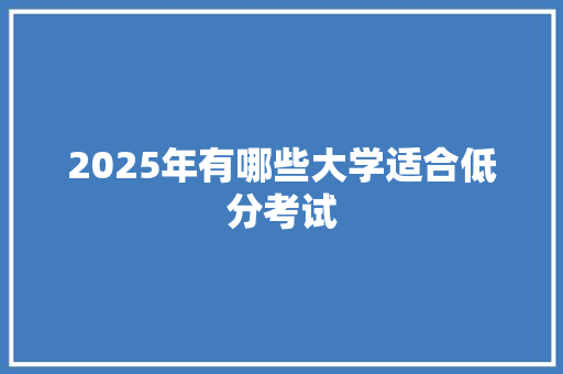 2025年有哪些大学适合低分考试